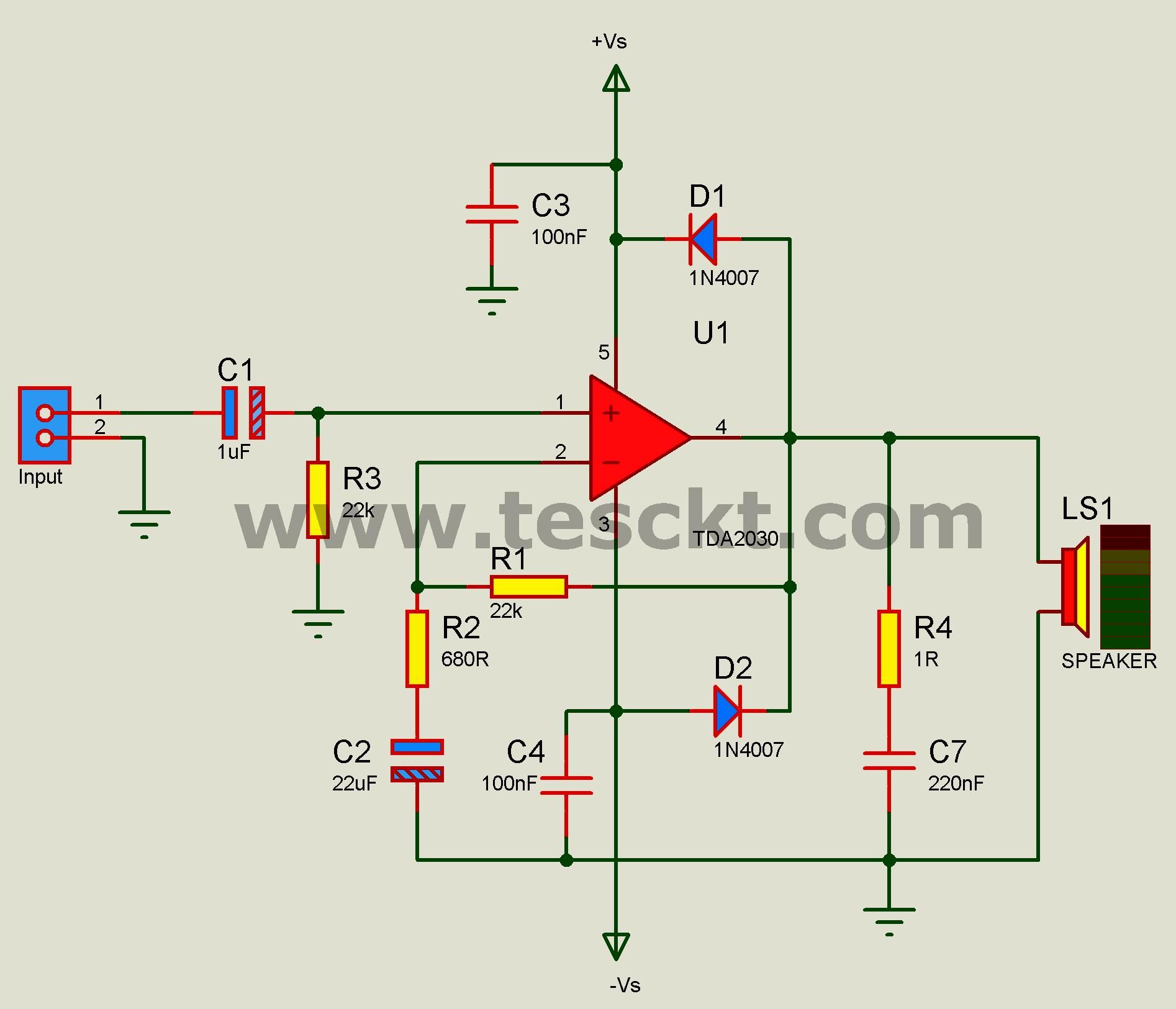 TDA2030 Amplifier Circuit 12v 3 Steps Instructables