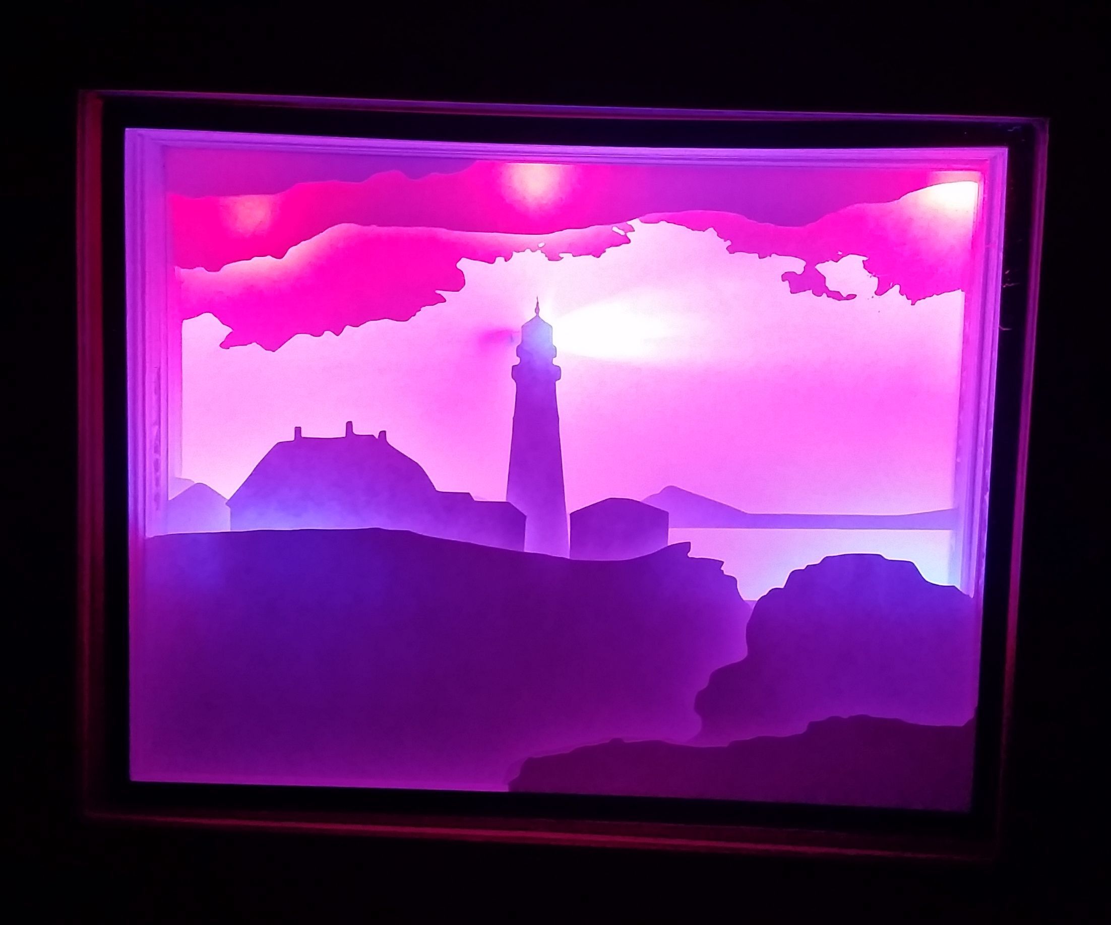 Maine Lighthouse Shadowbox