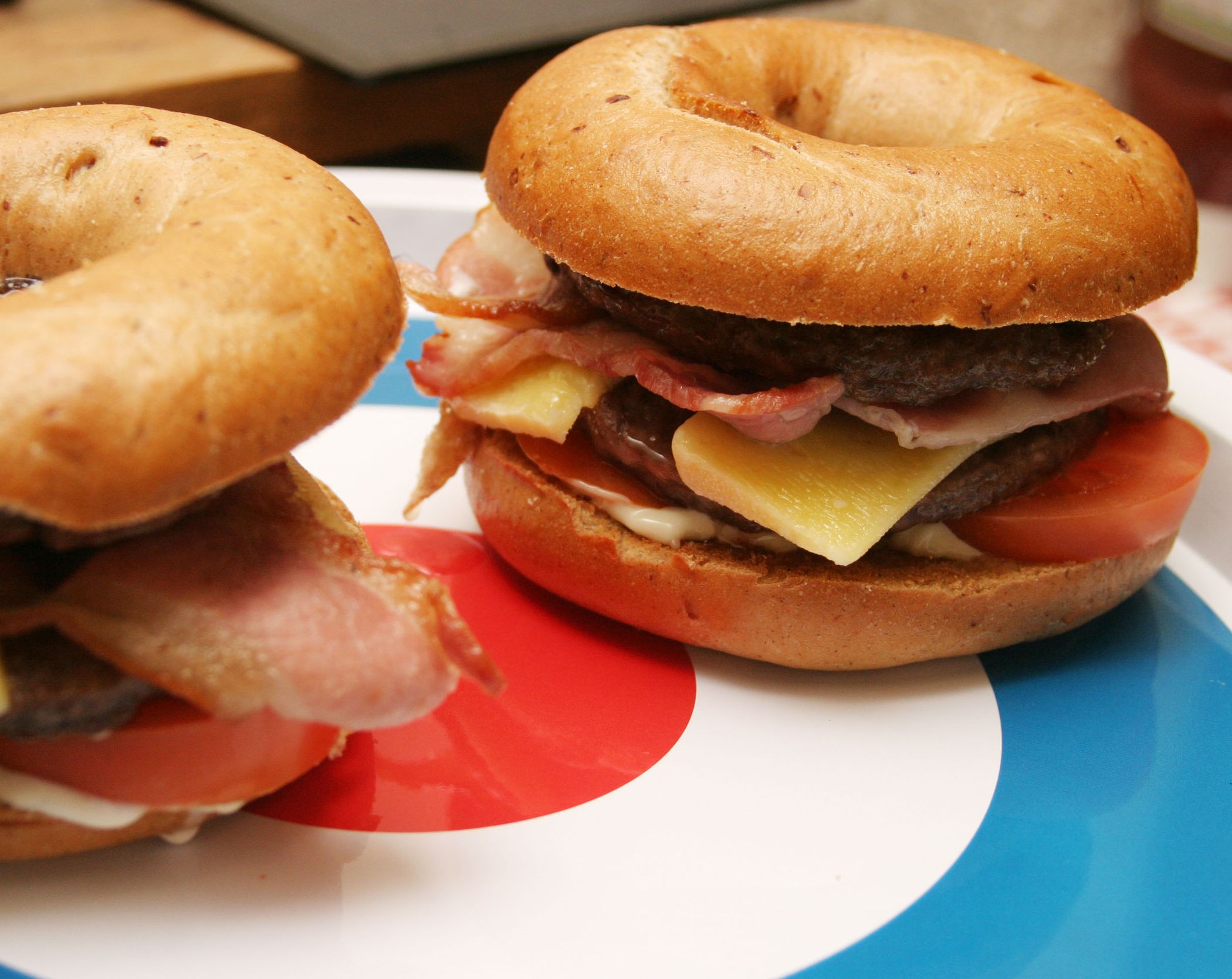 Bacon Bagel Double Cheeseburger Instructables