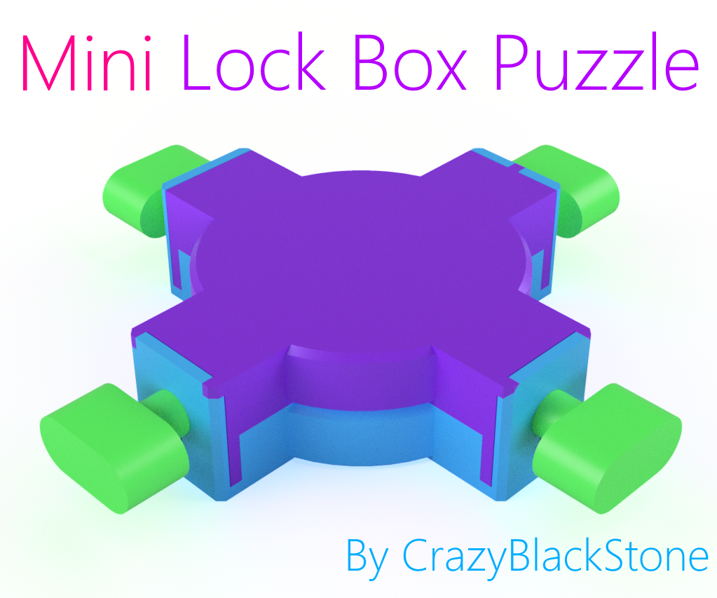 Miniature Lock Box Puzzle 3D Printed 40 Steps (with Pictures