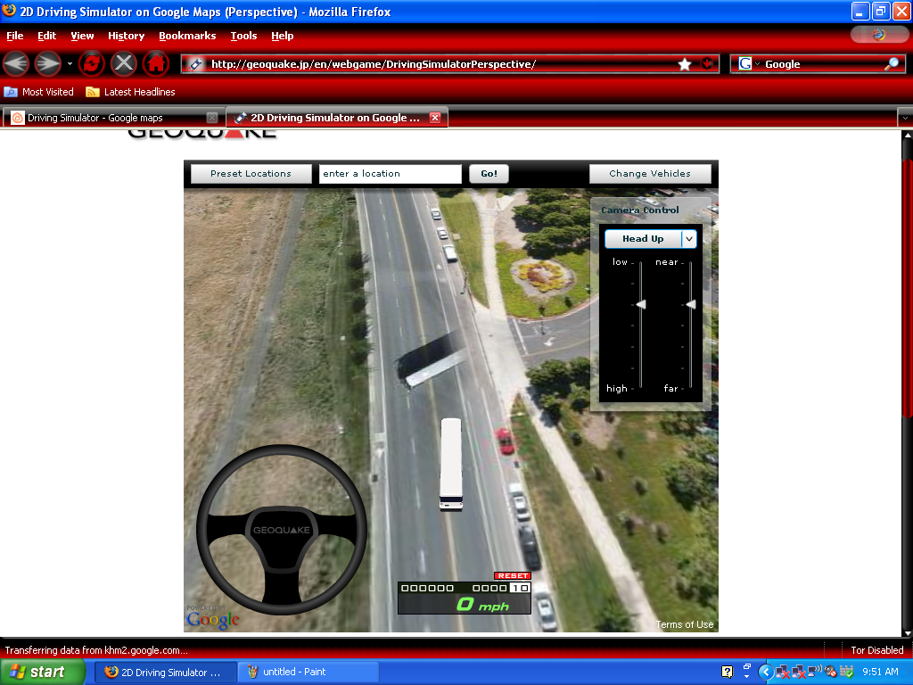 driving simulator google maps