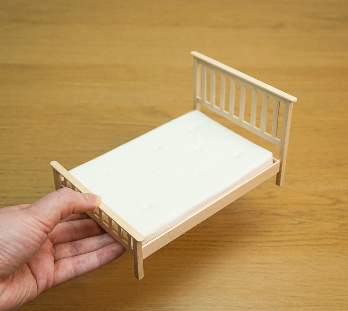 DIY Miniature 112 Scale BED & MATTRESS! How to Make a Mini Wooden Bed Frame 14 Steps (with