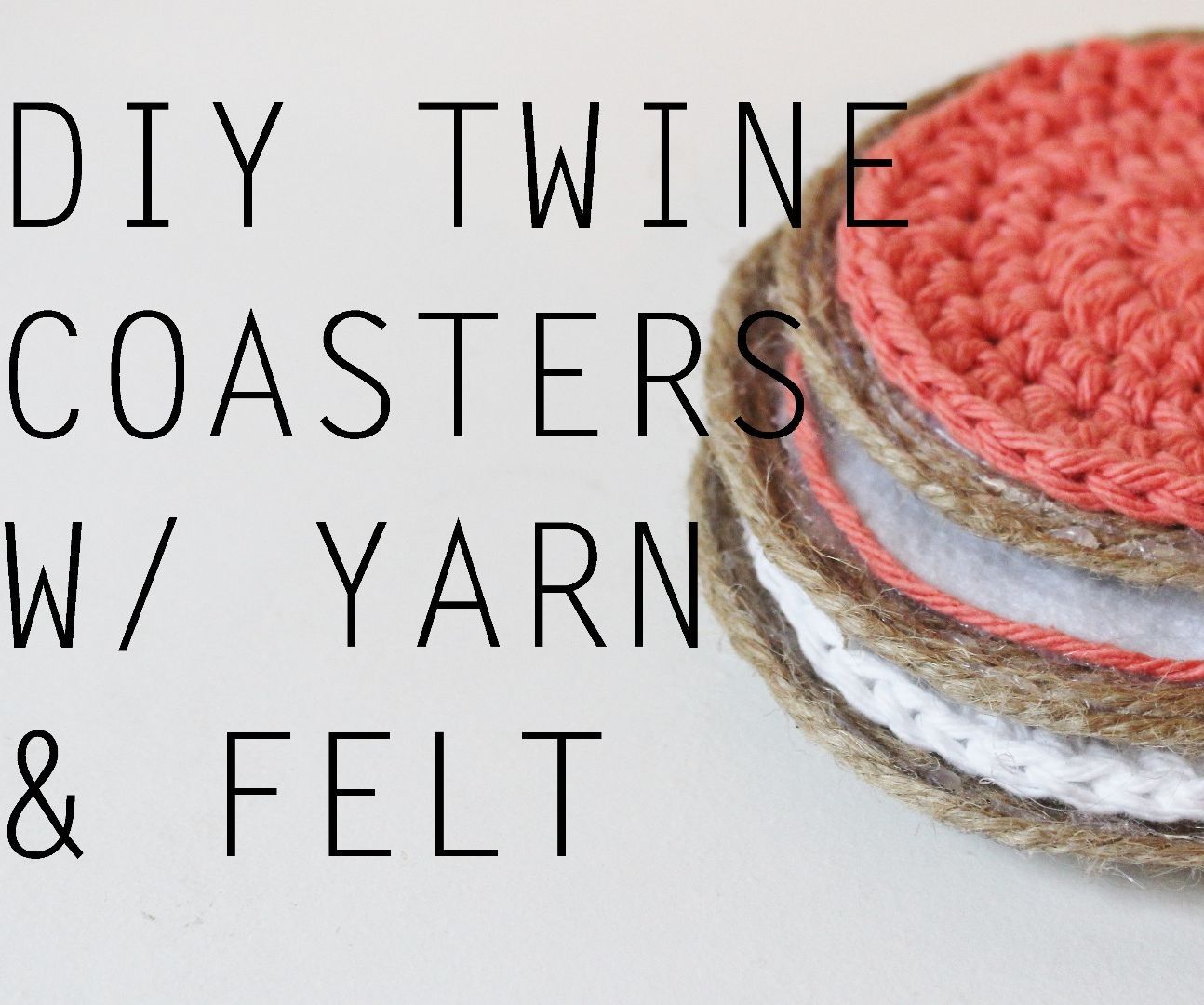 DIY guide for DIY Twine Coasters w/ Yarn & Felt with step-by-step instructions