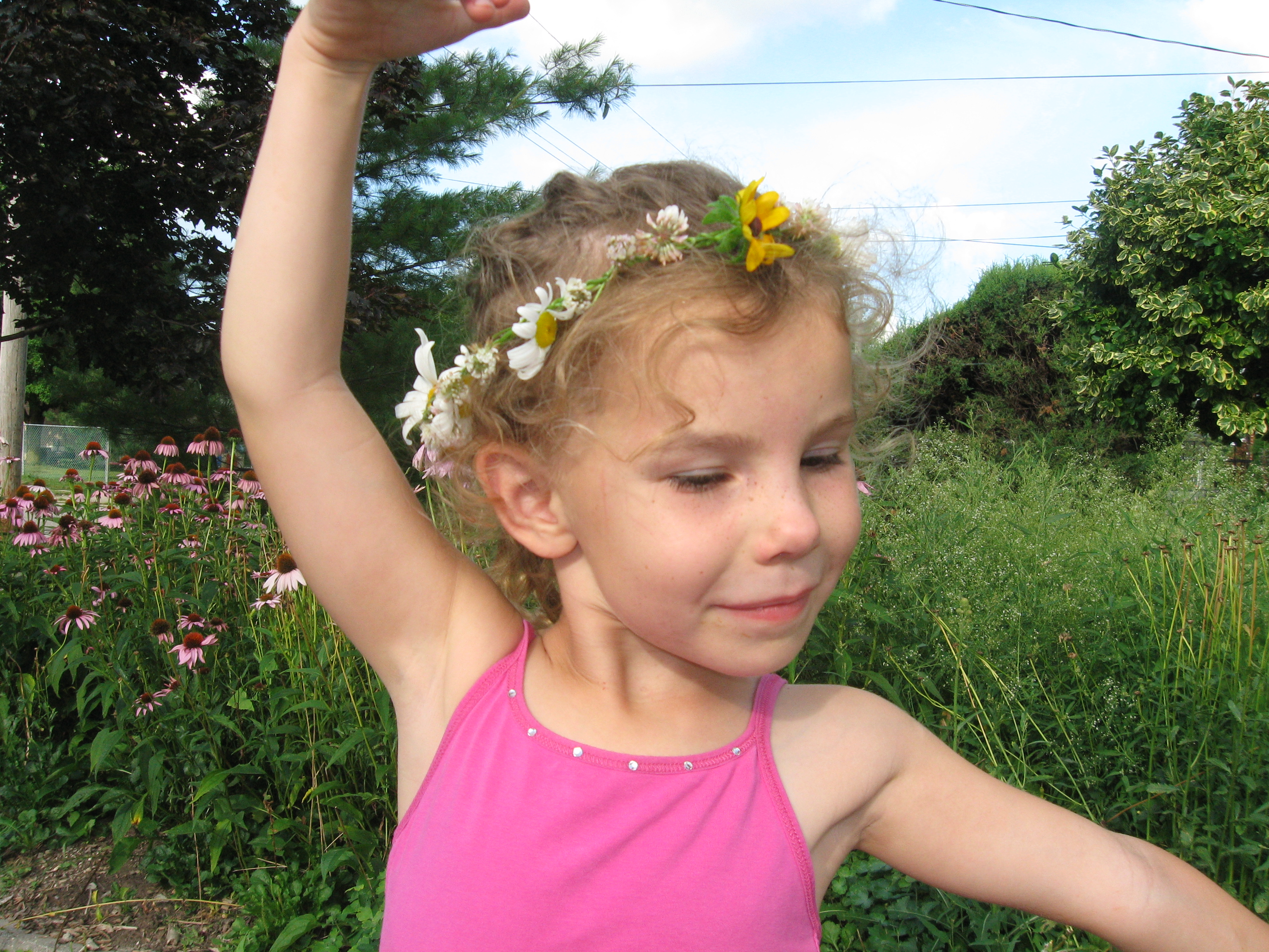 Braided Princess Crown or Necklace From Flowers.