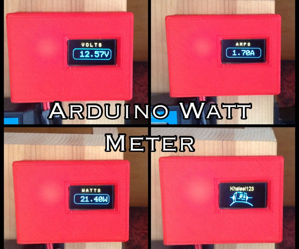 3D Printed Arduino OLED Watt Meter
