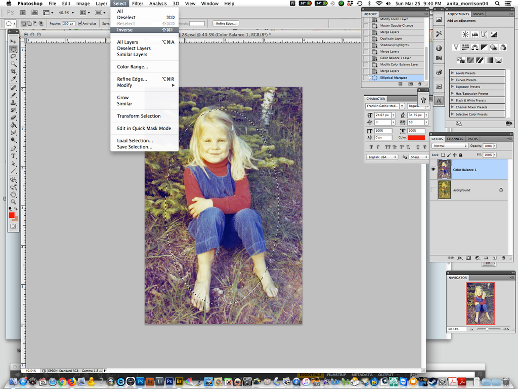 old photo in adobe photoshop