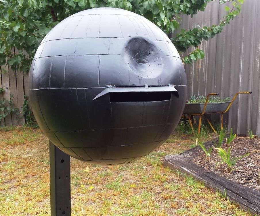 Step-by-step guide for how to make a death star mailbox DIY Project DIY project