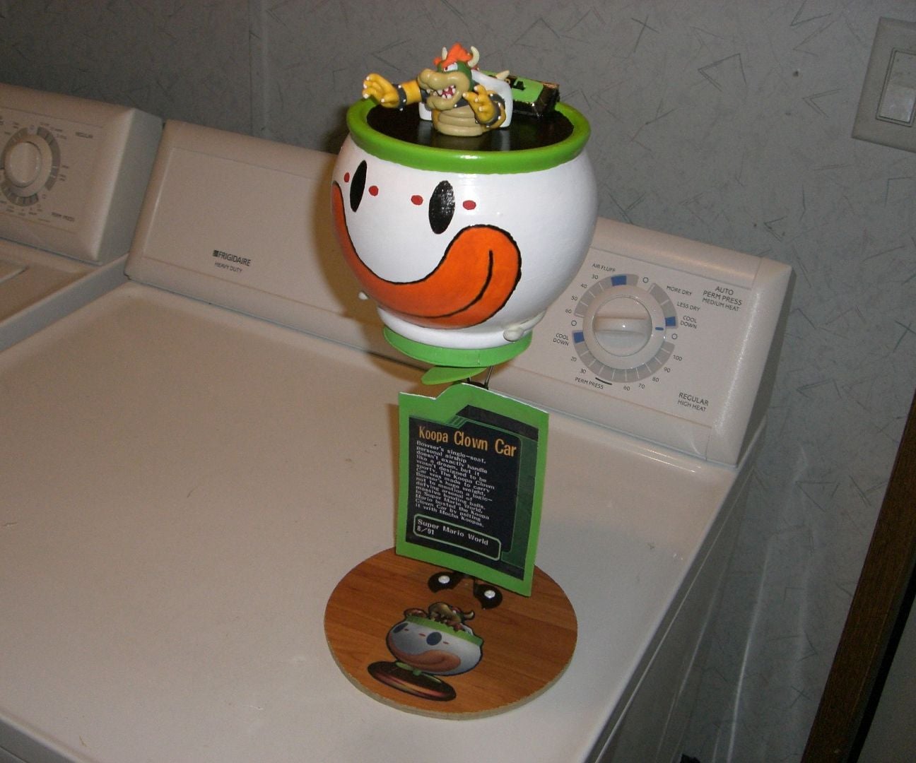 Bowser's Koopa Clown Car Model With Sound Effects, Lights, & Propeller