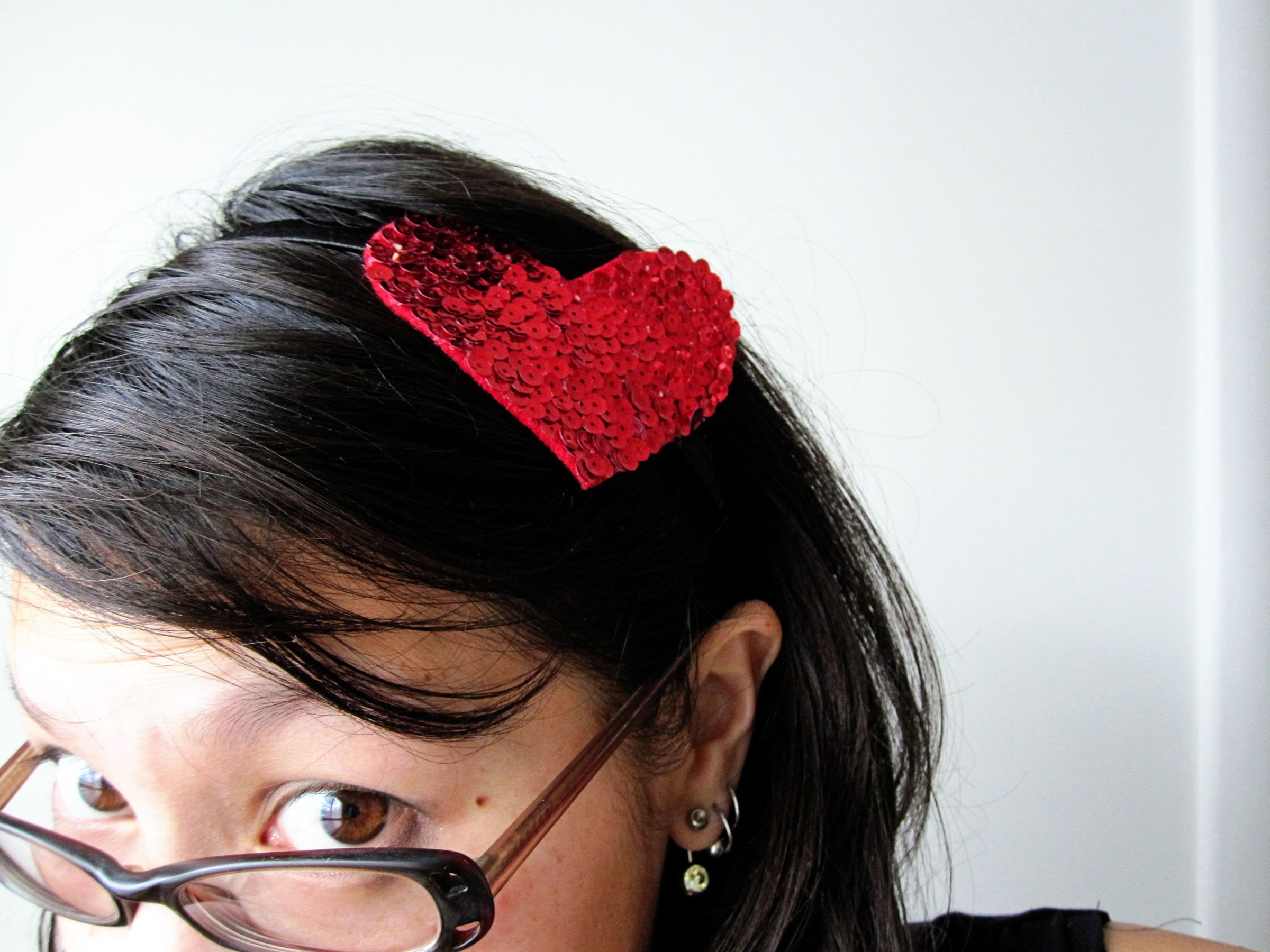 Sequined Heart Headband
