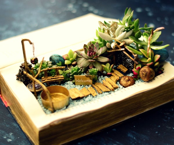 DIY Book Planter Succulent Fairy Garden