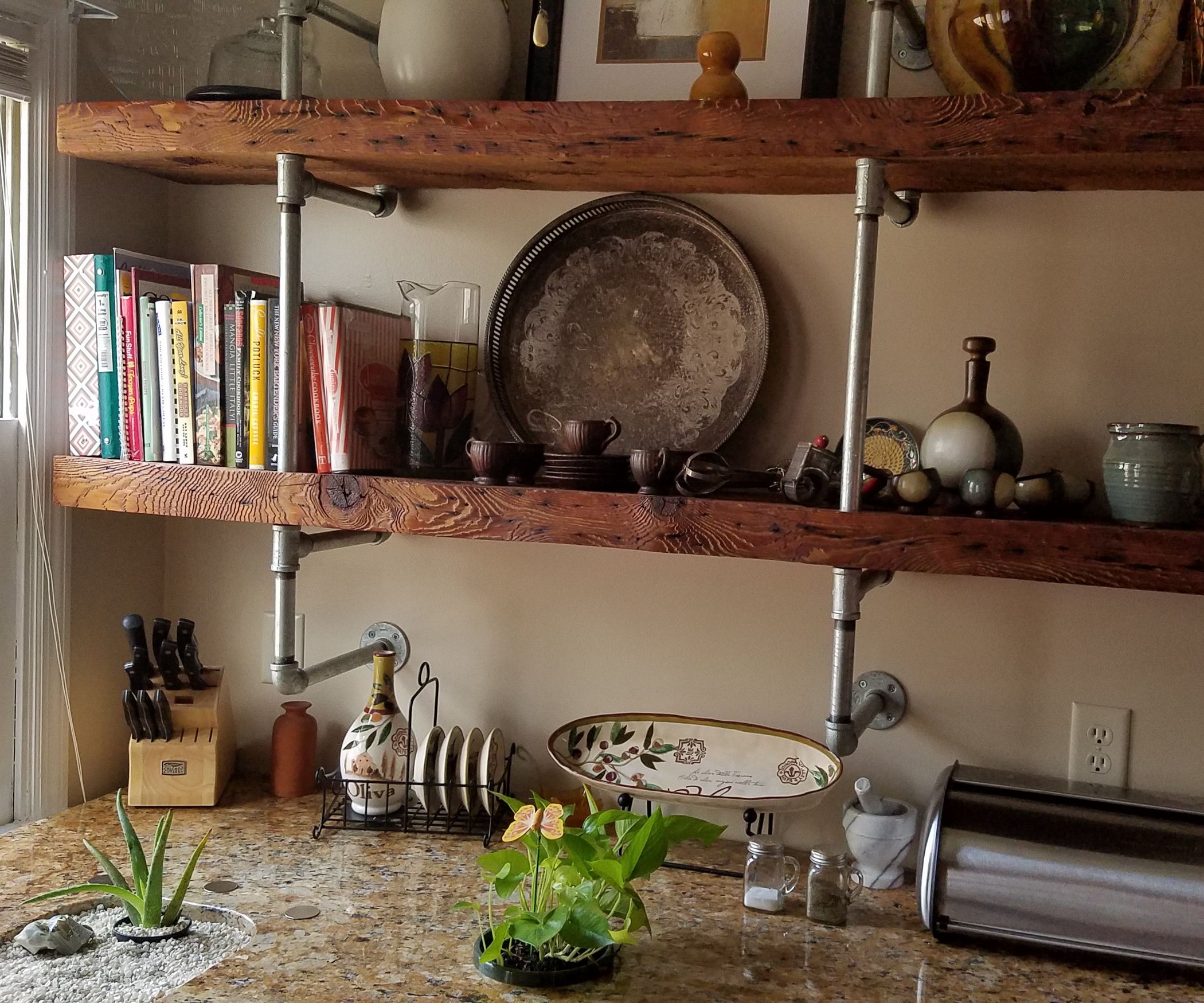 Reclaimed Wood & Galvanized Pipe Shelves 6 Steps (with Pictures