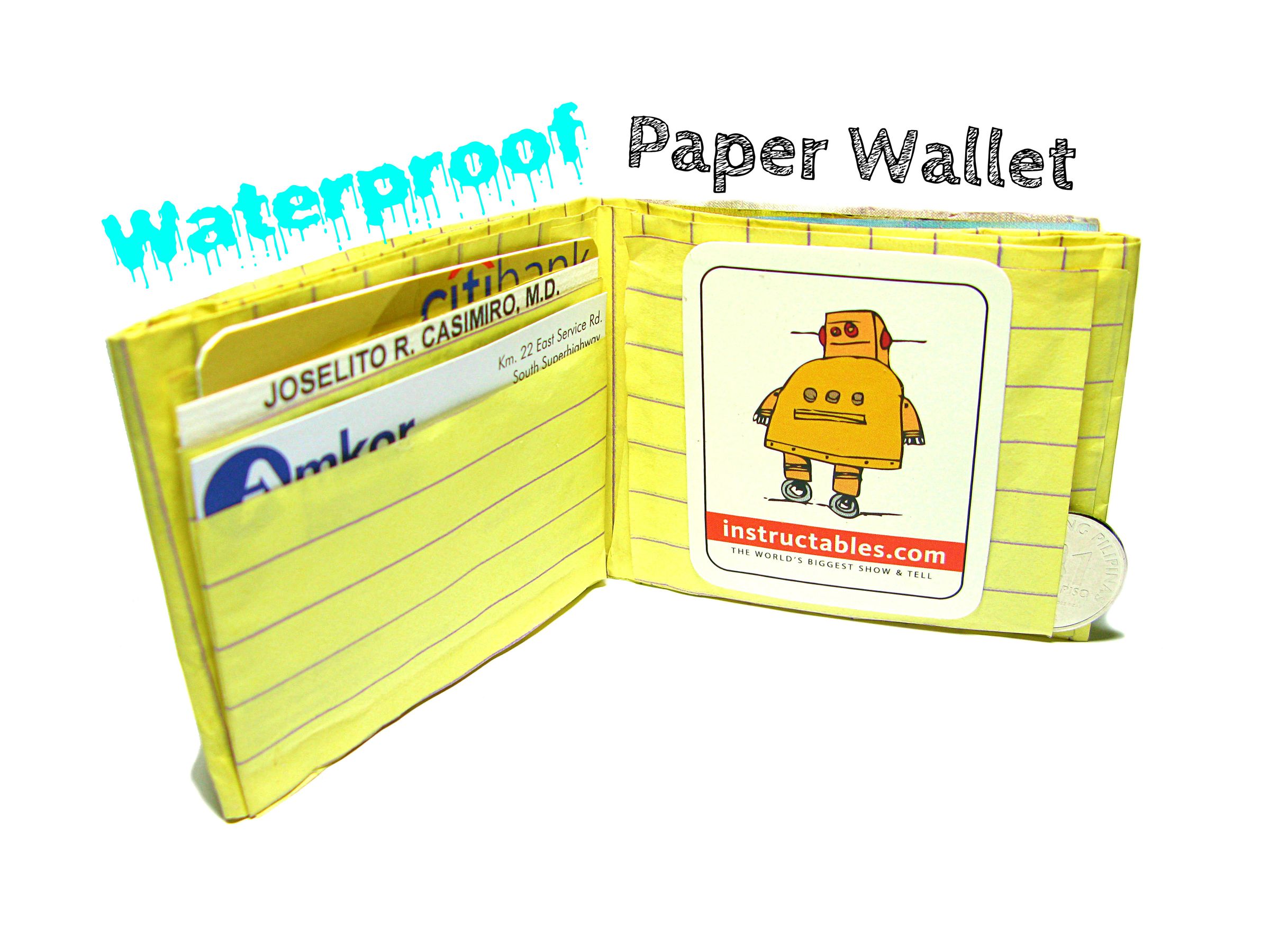 Waterproof Paper Wallet 8 Steps (with Pictures) Instructables