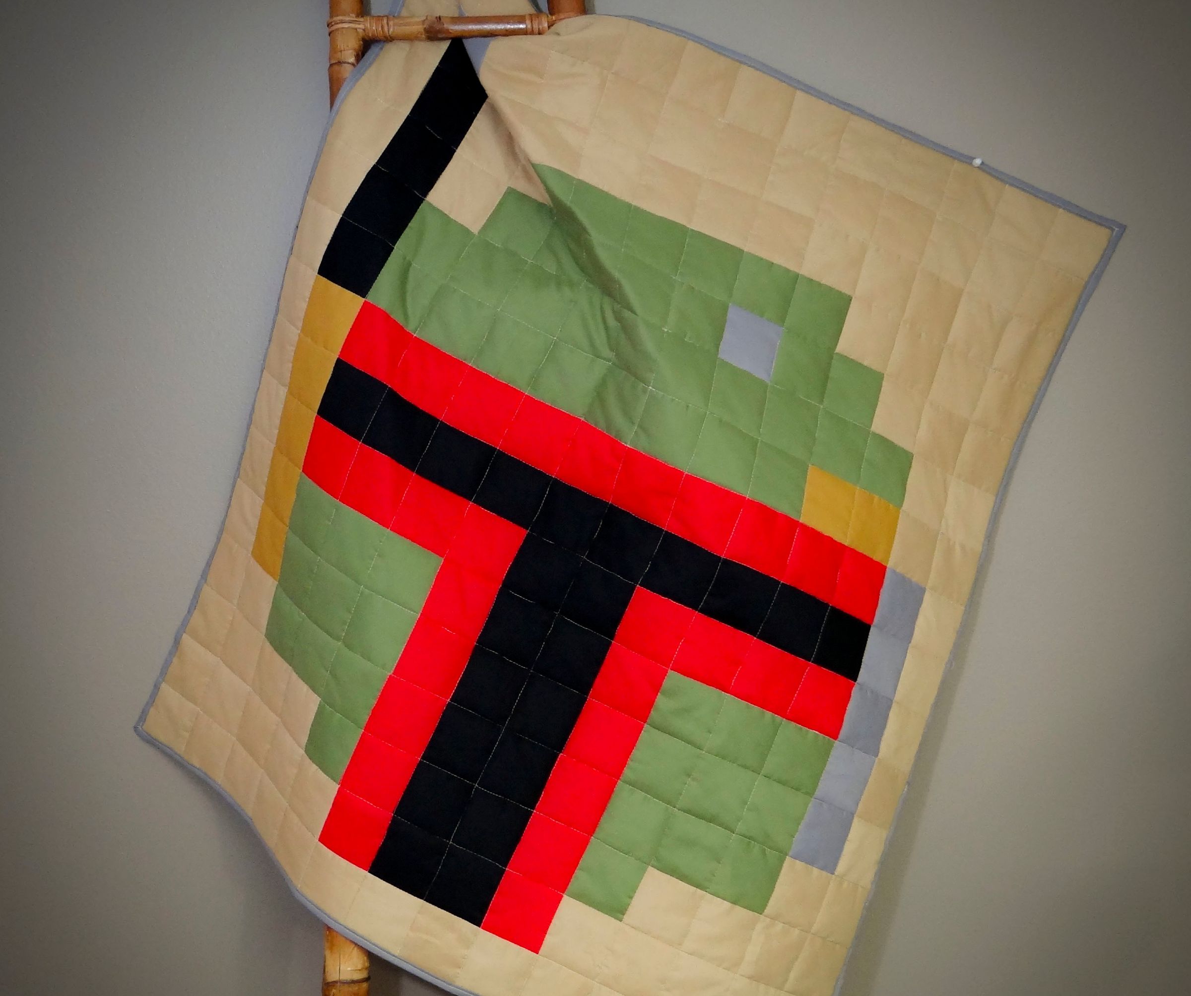 DIY guide for $15 Star Wars Pixel Quilt with step-by-step instructions
