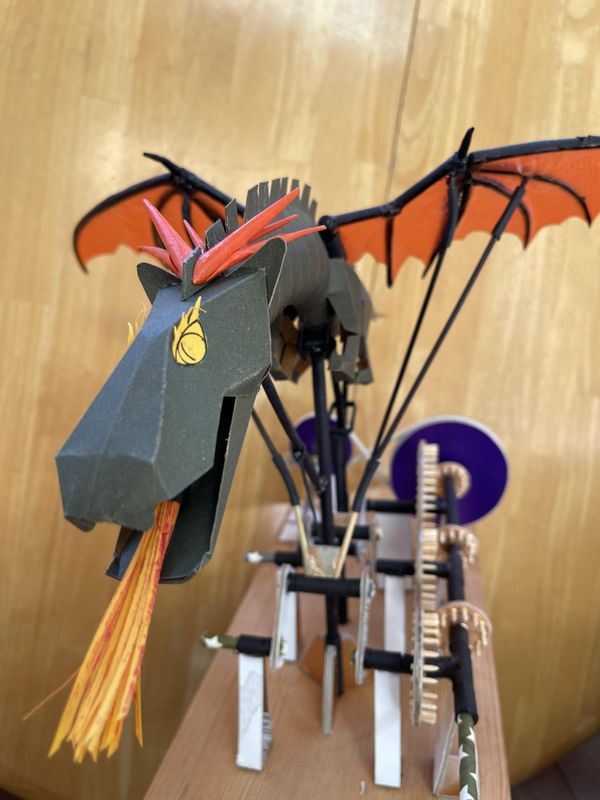 Animatronic Fire Breathing Paper Dragon