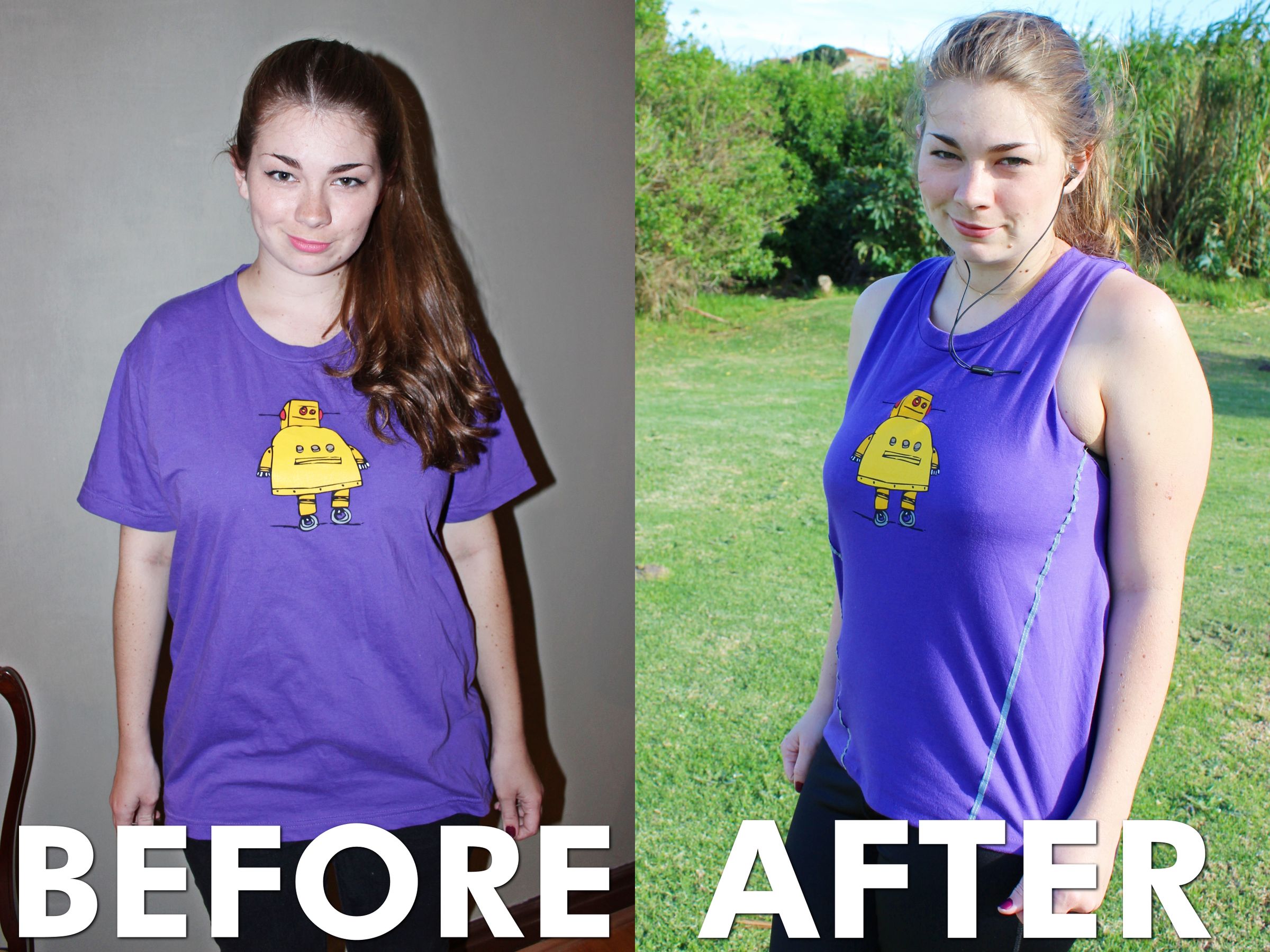 Convert an Oversized Tshirt Into a Workout Tank (With Pocket!) 9
