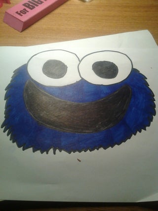 How How To Draw A Cute Cookie Monster And Color Steps 6 Steps Instructables