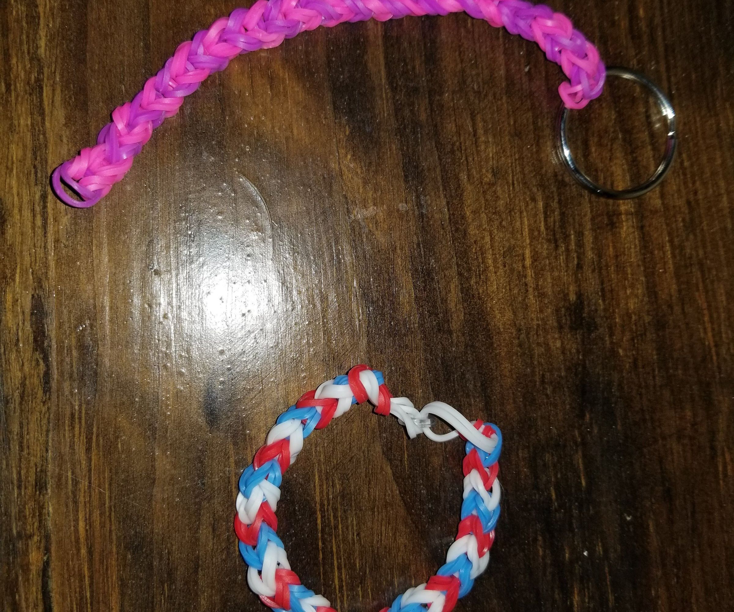 Loom Band Bracelet/key Chain : 9 Steps 