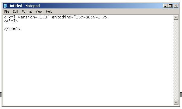 Tutorial on AI Markup Language (AIML) via Notepad 4 Tutorial on AI Markup Language (AIML) via Notepad 4