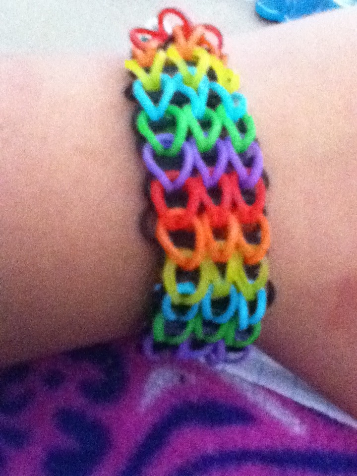 rainbow loom 3 row bracelet