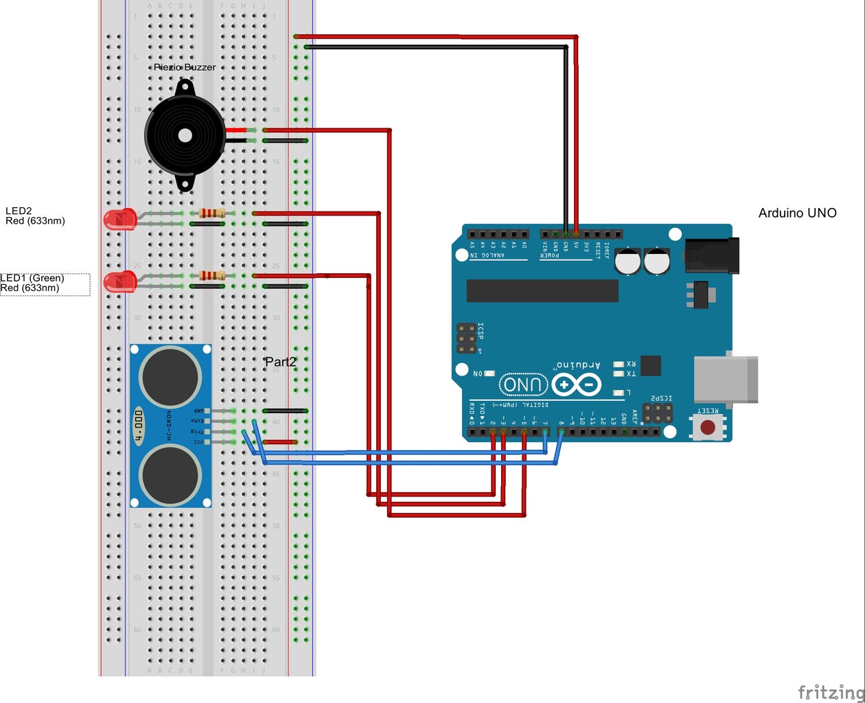 Simple Ultrasonic Distance Sensor Module Demo : 4 Steps (with Pictures ... Circuit Diagram