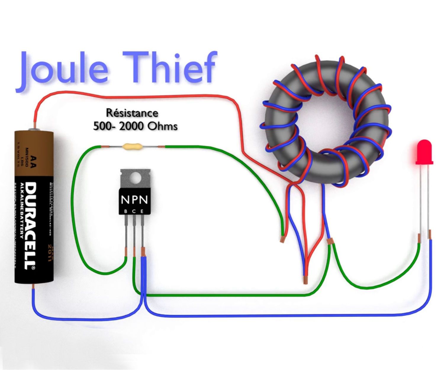 How to Make a Joule Thief Boost Converter 4 Steps Instructables