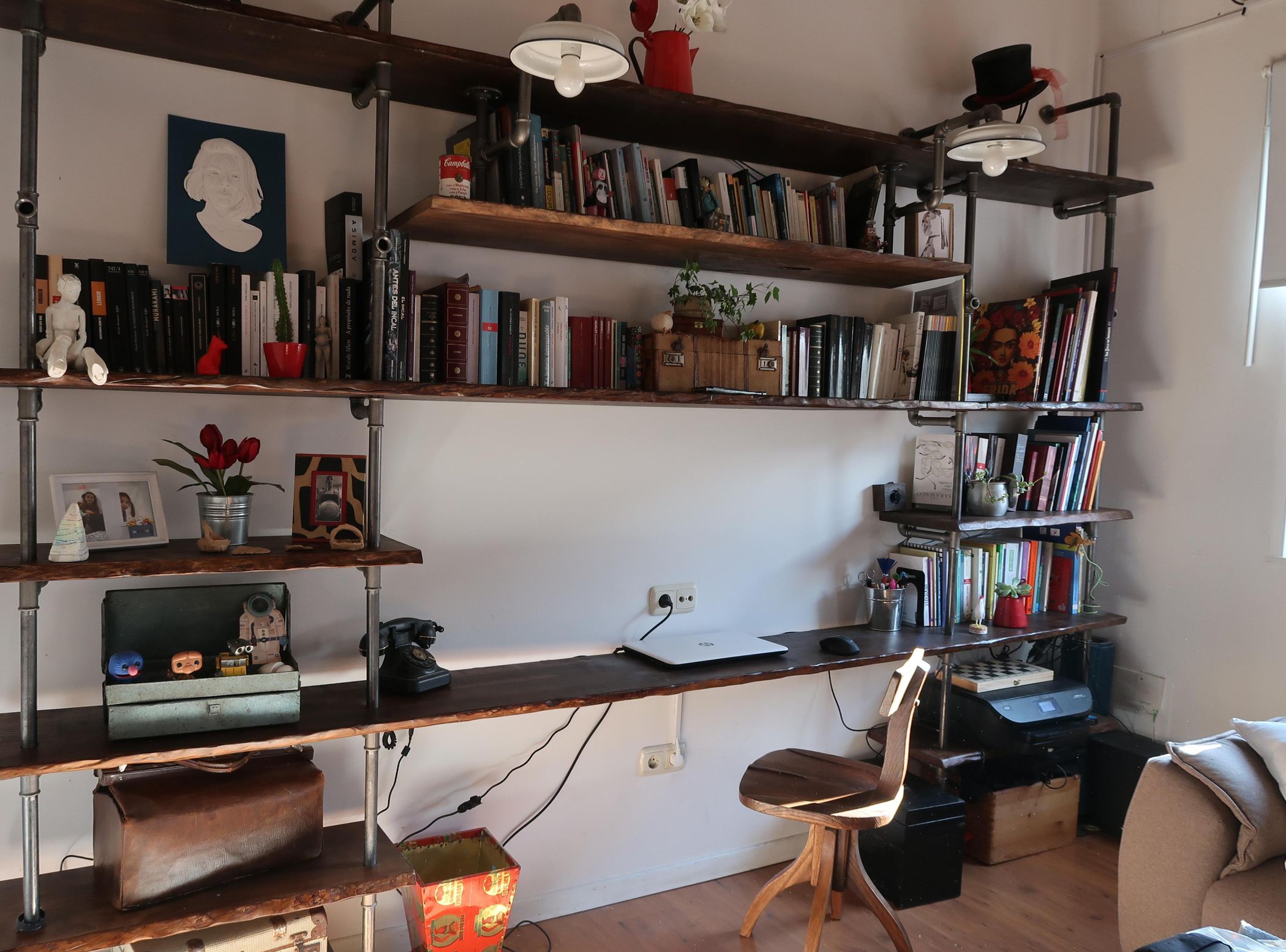 How I Built a Large Black Iron Bookcase With Dimmable Lights 6 Steps