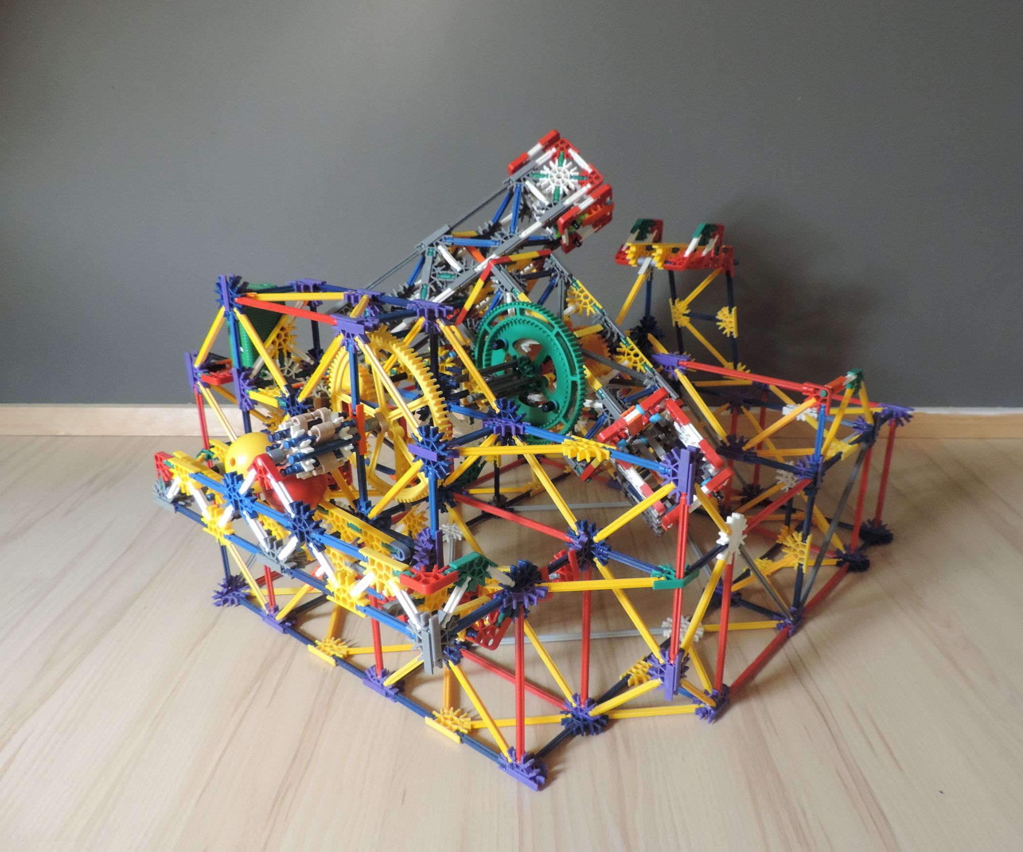 Knex Ball Machine Lift Triple Moving Arm Lift 20 Steps (with