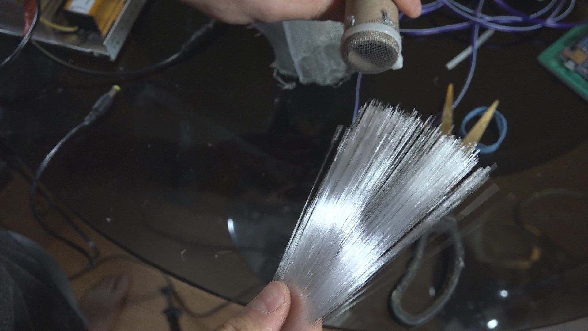 Floating World Backlit Moss Map With Arduino Fiber Optic LED Cities