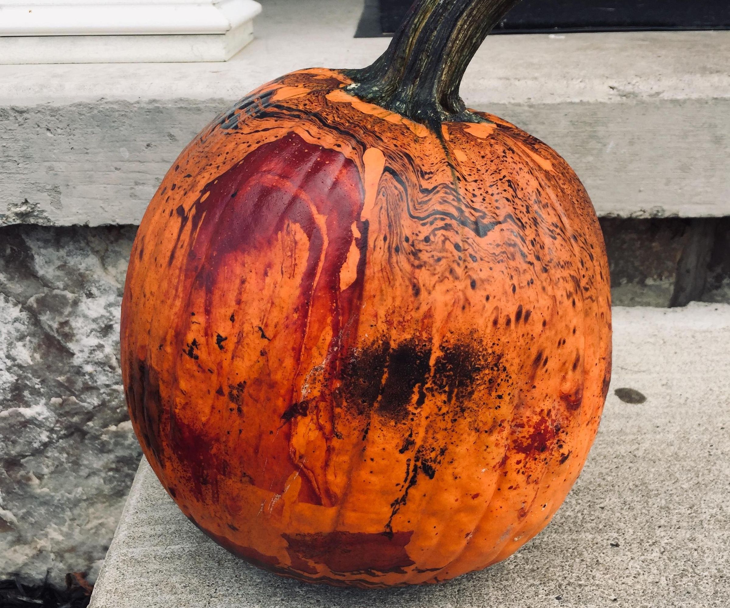 DIY guide for Hydro-dipping a Pumpkin with step-by-step instructions