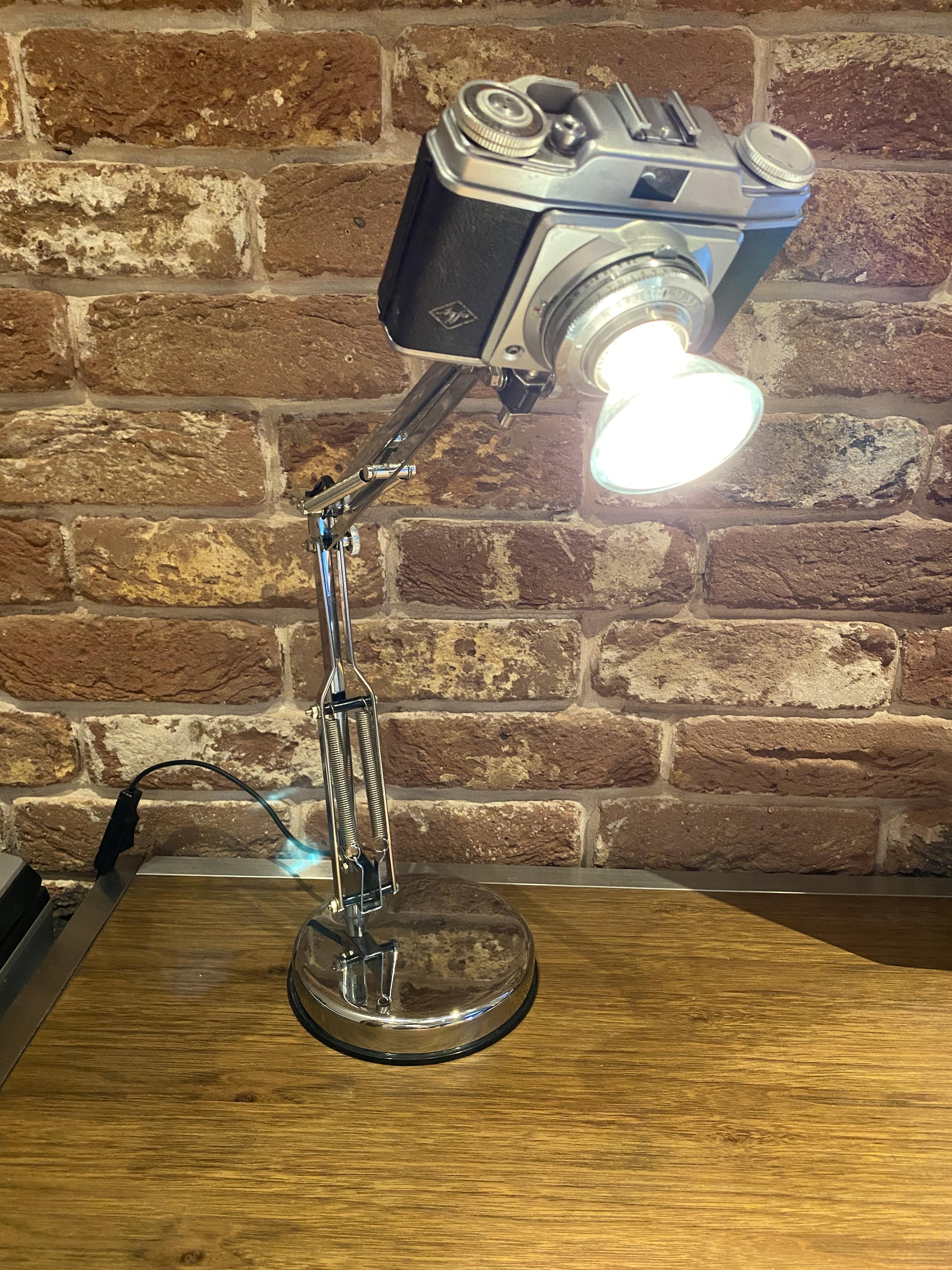 movie camera desk lamp