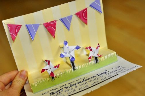 DIY guide for 2 Step Pop-up Greeting Card: 4th of July with step-by-step instructions