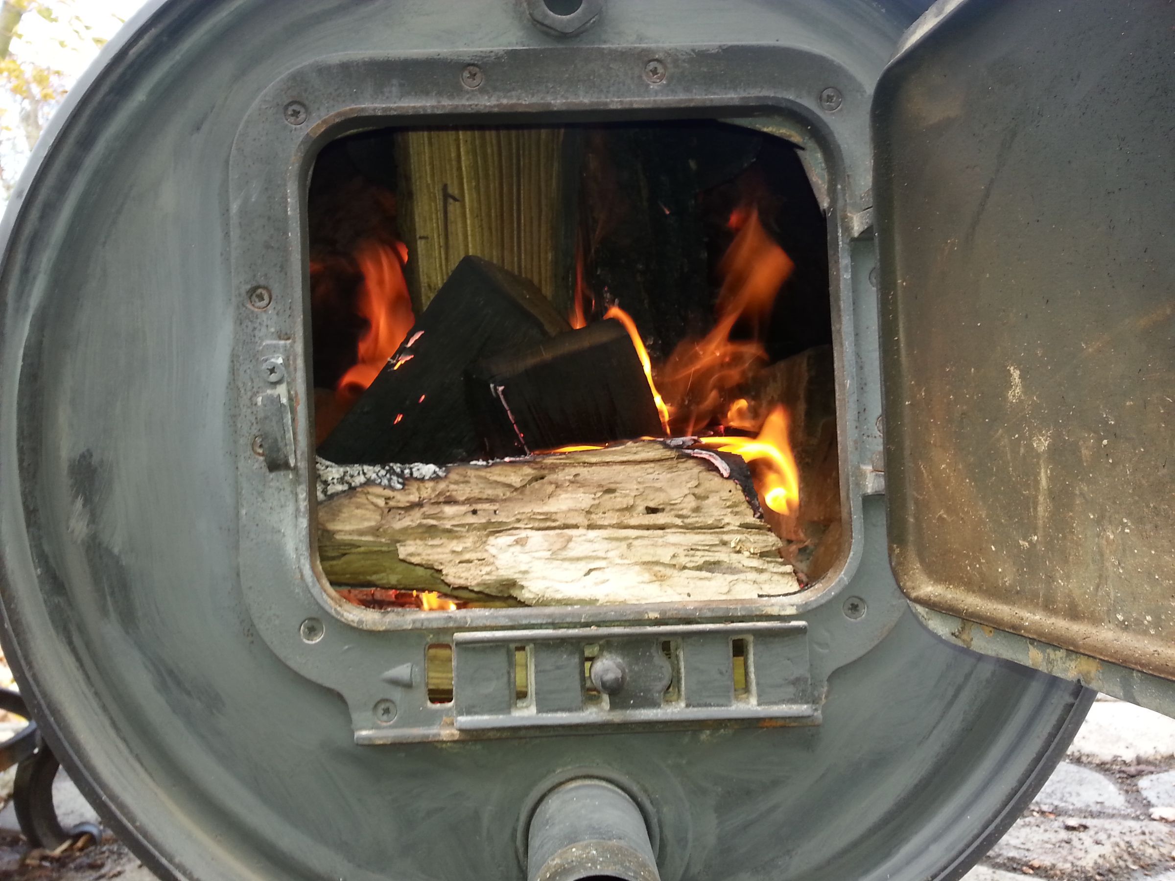 DIY Barrel Stove Outdoor Furnace 5 Steps Instructables