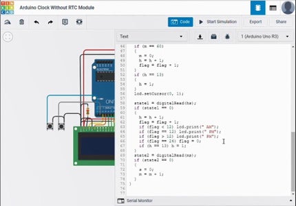 Arduino Digital Clock Without RTC Real Time Clock Module on Tinkercad ...
