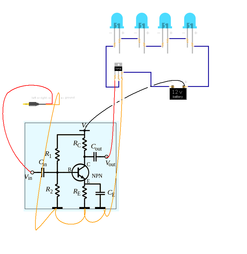How to amplify signal to transistor. Circuit Diagram