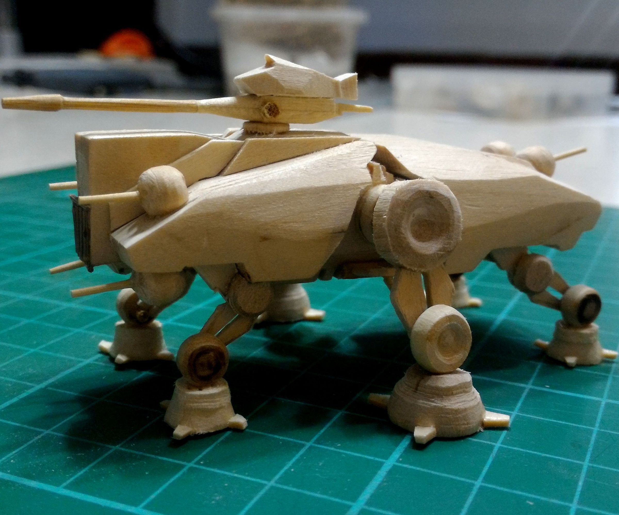 DIY guide for (And still another not so) Mini AT-TE popsicle stick model with step-by-step instructions