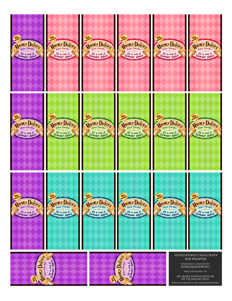 Honeydukes candy labels free printable