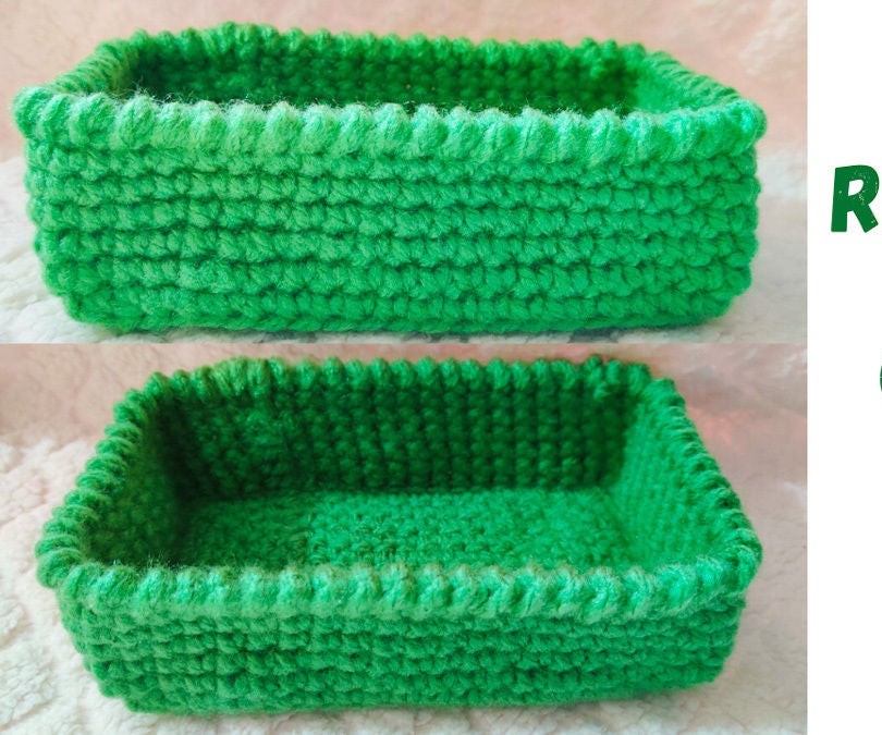 Make Your Own Rectangle Crochet Basket 9 Steps (with Pictures