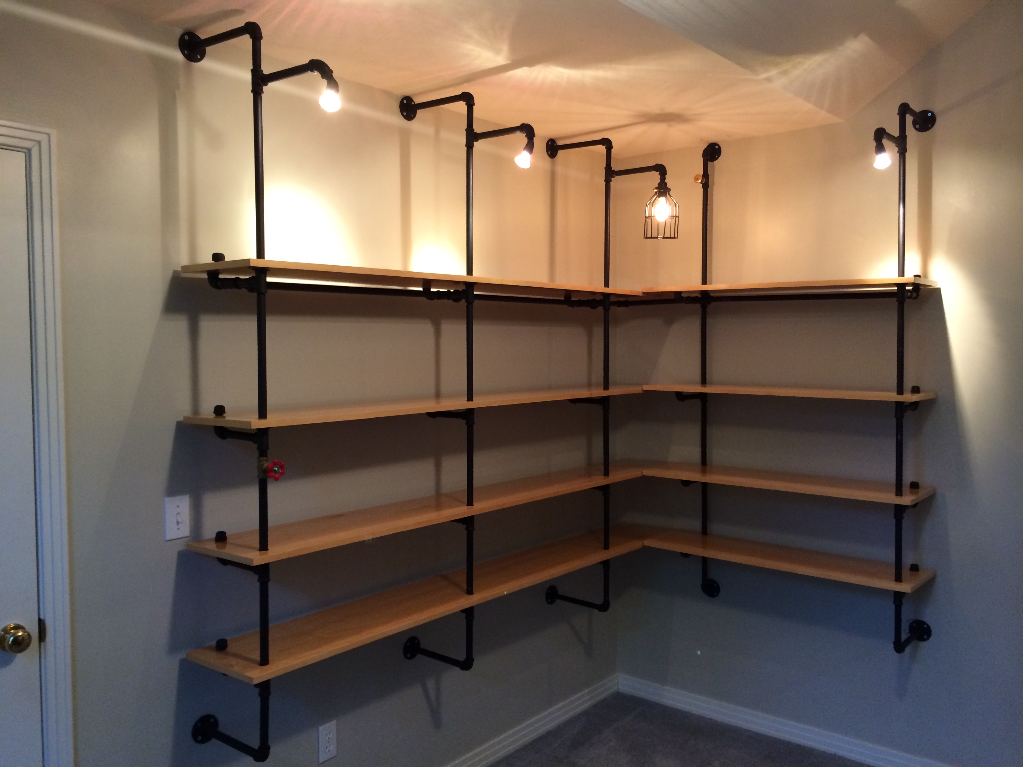 Lighted Pipesupported Shelves 10 Steps (with Pictures) Instructables