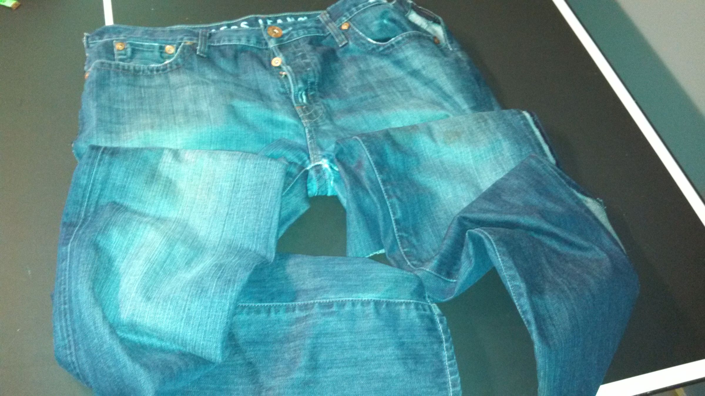 turning men's jeans into women's shorts