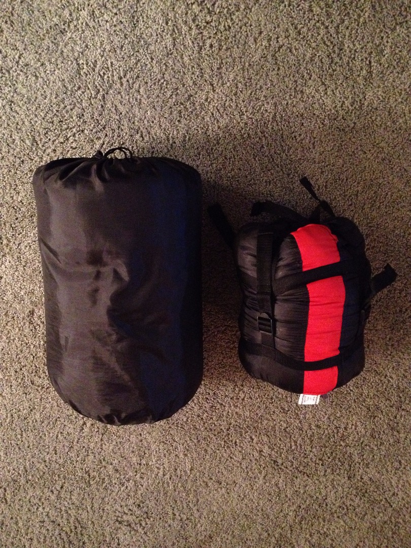 rolling a sleeping bag