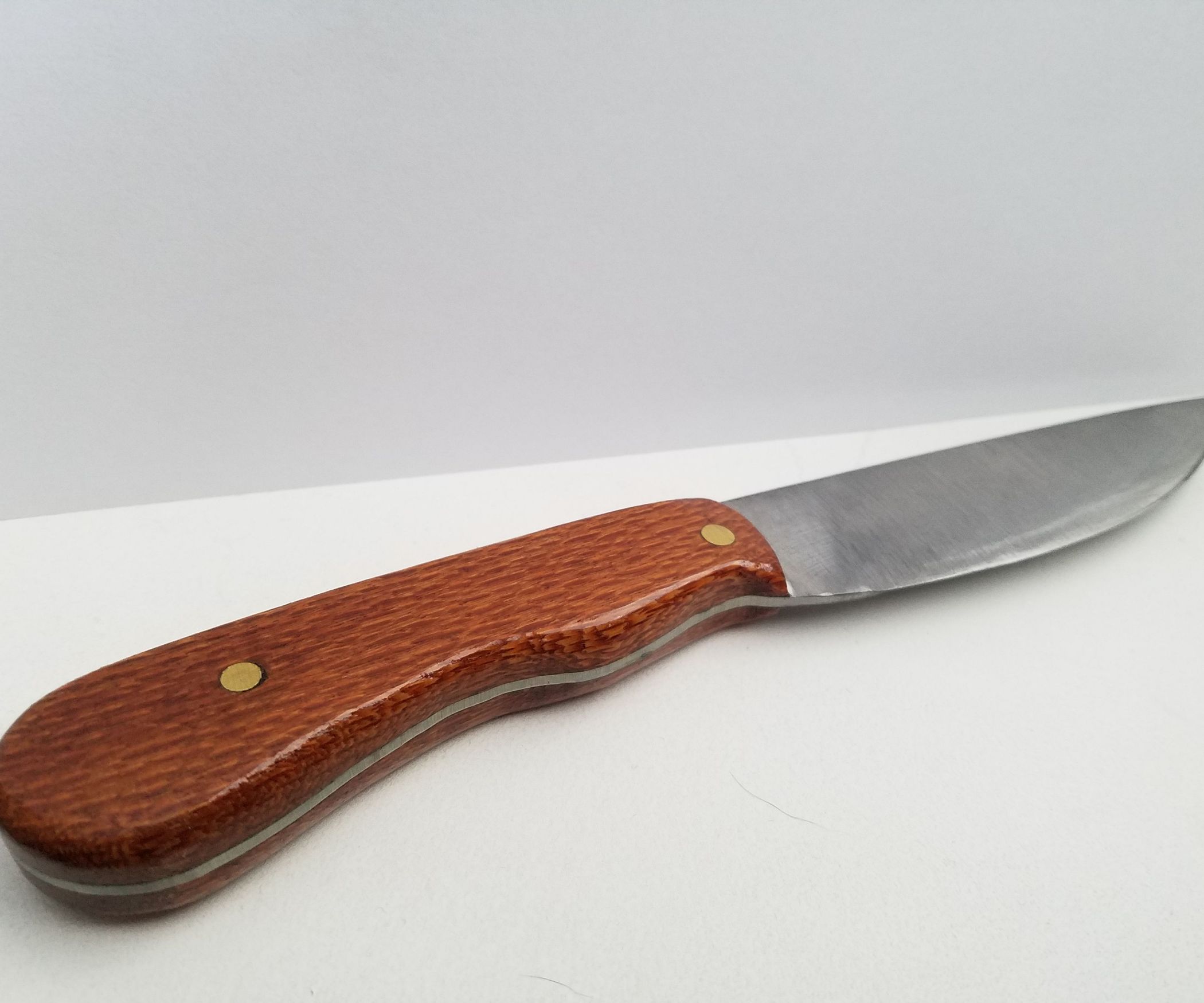 My First Knife Made Out of a Saw Blade With a Fancy Leopard Wood Handle 4 Steps (with Pictures