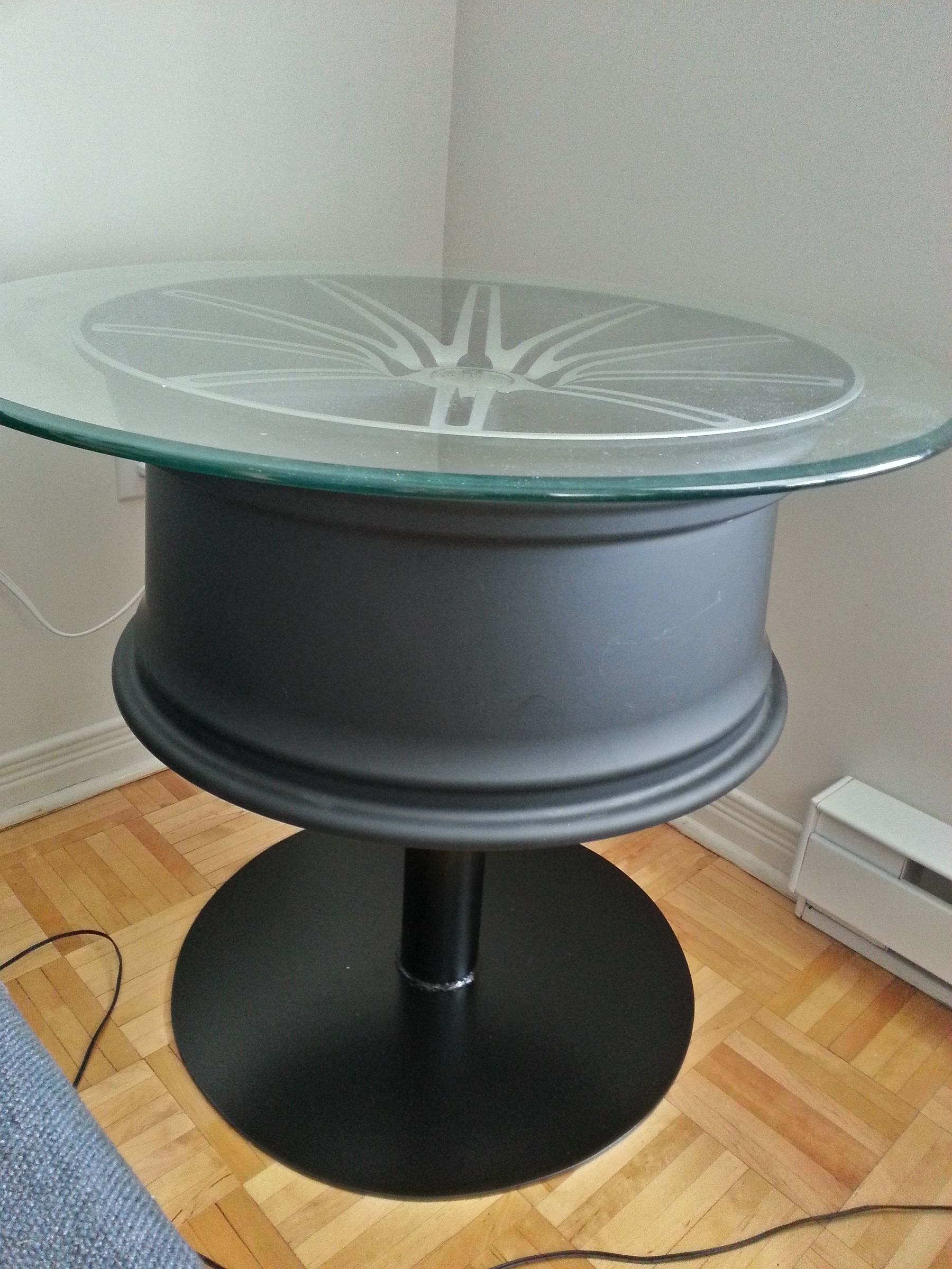 DIY guide for Coffee table out of a .... car wheel with step-by-step instructions