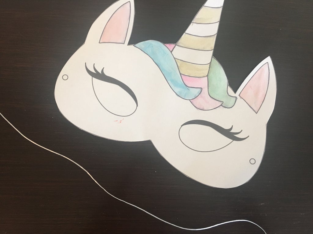 watercolor unicorn mask free printable 4 steps instructables