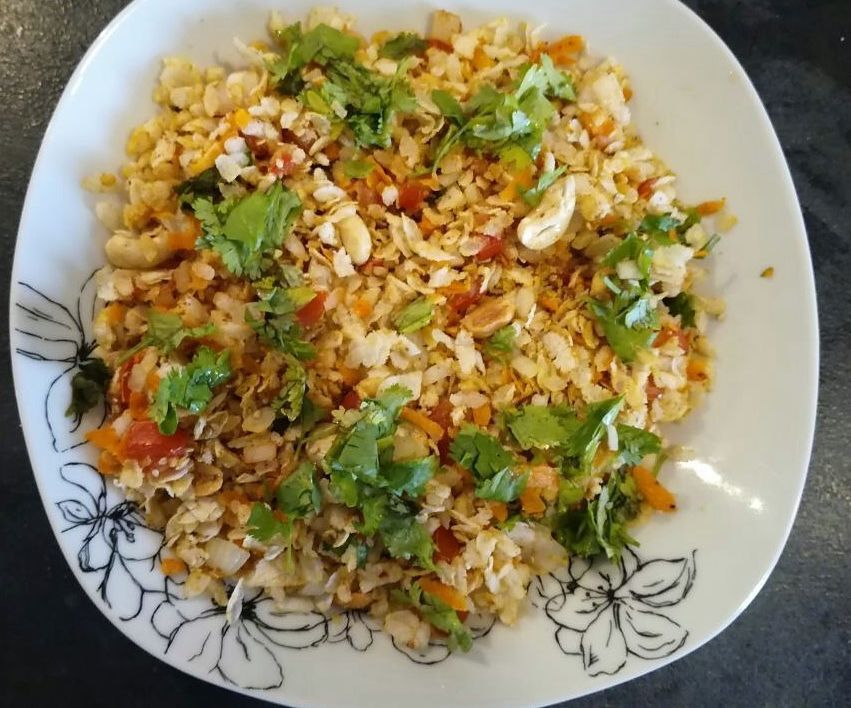 Flattened Rice Bhel (Masala Flattened Rice Snack)