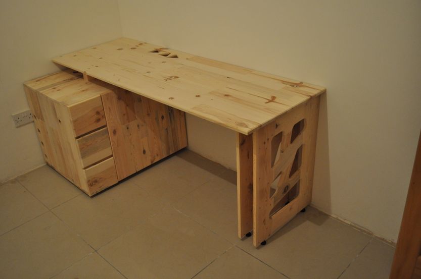 pallet desk with cabinet