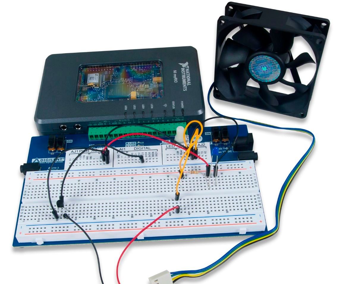 Thermistor Fan Speed Control Using LabVIEW and MyRIO 3 Steps