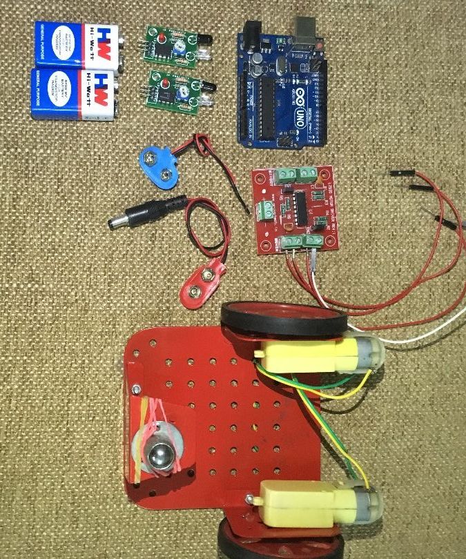 Obstacle Avoider Robot Using Arduino Uno and IR Proximity Sensor : 7