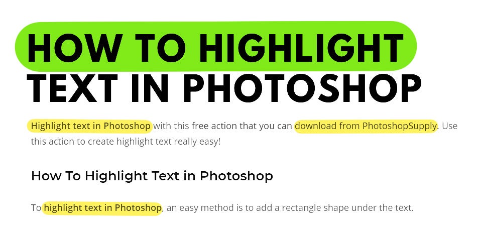 how to highlight text in photoshop 6