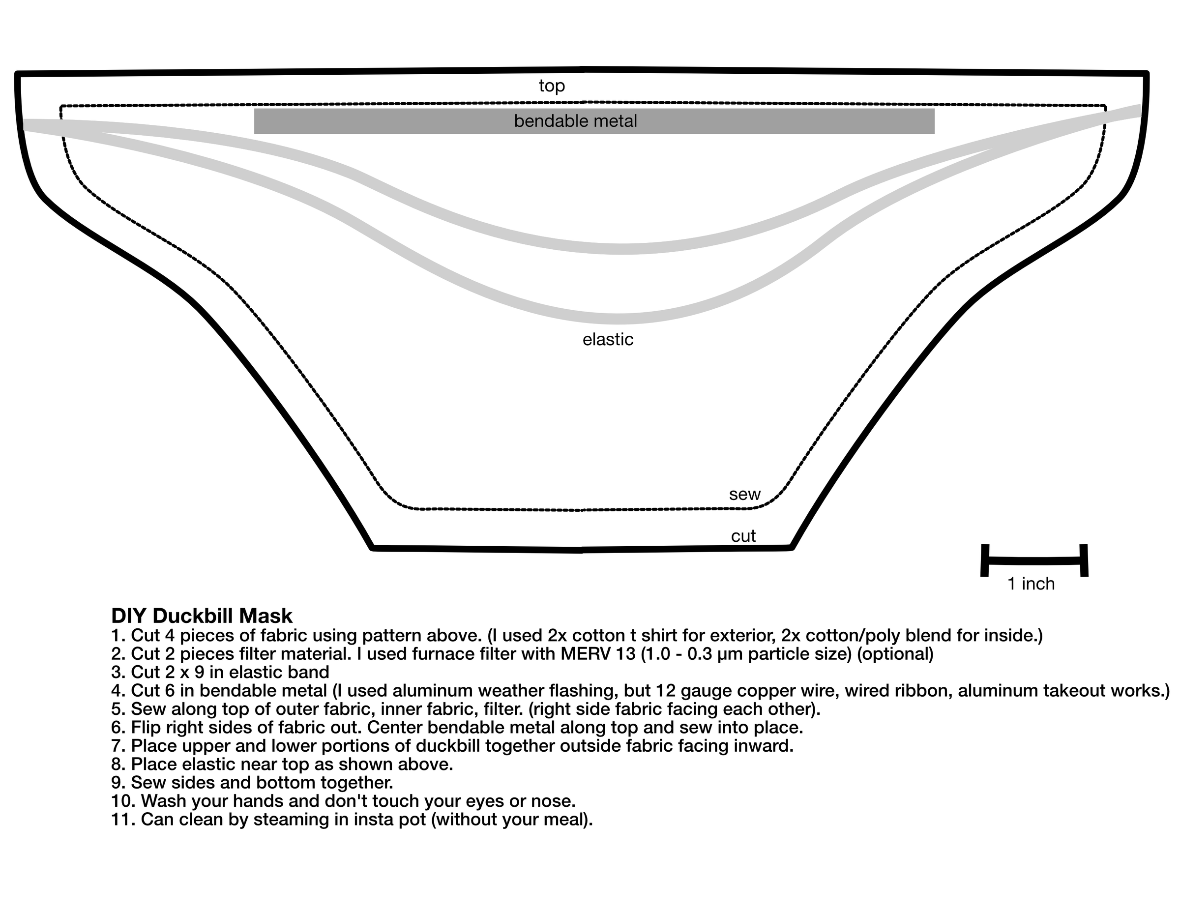 Download Face Mask Duckbill With Filter 5 Steps With Pictures Instructables