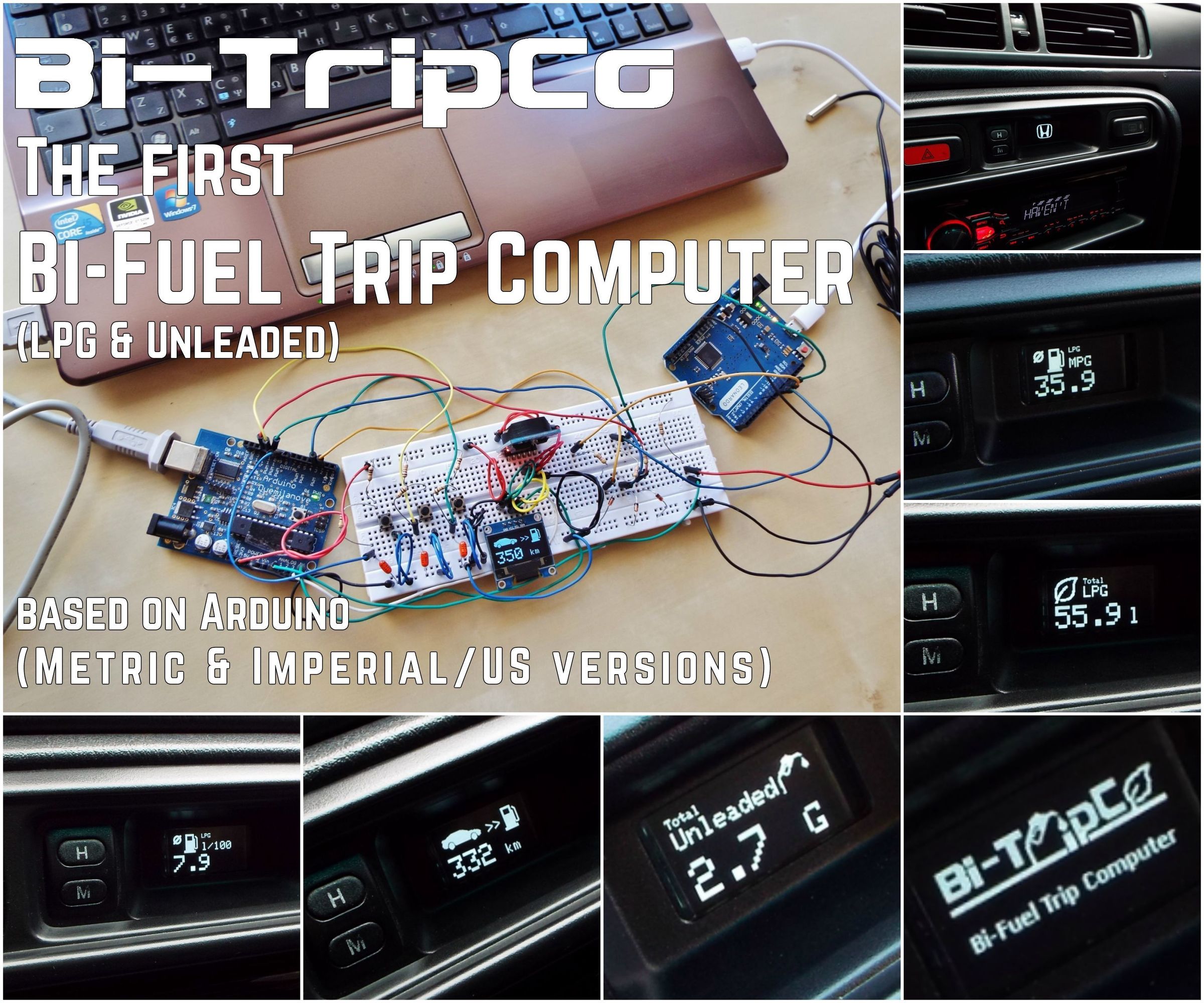 DIY guide for How to Build a Bi-Fuel (LPG & Unleaded) Trip Computer Using Arduino with step-by-step instructions